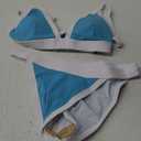 swimall Women's Triangle Bikini Set Sexy Brazilian Sporty Two Piece Swimsuit Cute Bathing Suit (Large, 318 - Shell Blue)