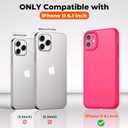 2 x SUPFINE Designed for iPhone 11 Case,Premium Liquid Silicone with [Soft Anti-Scratch Microfiber Lining][Upgraded Camera Protection] Slim Shockproof Protective Phone Case for Men Women Girls,Hot Pink