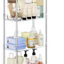 SPACEKEEPER Acrylic Rolling Storage Cart 4 Tier Clear Bathroom Cart Organizer, Transparency Rolling Utility Cart Laundry Room Organization Multifunction Mobile Shelving Unit for Office, Living Room