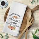 2 x Voatok Abuela Floral Kitchen Towels, Abuela Gifts for Christmas Birthday from Grandkids Hand Towels, Best Grandma Gifts from Granddaughters Grandsons Dish Tea Towels for Kitchen, 16x24 Inches