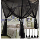 Mosquito Net Bed Canopy for Girls,King Canopy Bed Curtains Queen Size from Ceiling,Dome Mosquito Netting Bed Tent Twin Girls Canopy Bed Decor for Baby Crib,Kid Bed and Adult Beds (Black Square)