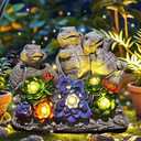 Solar Turtle Garden Statues Outdoor Decor- Birthday Gift for Mom from Daughter, Tortoise Figurine Garden Decor for Outside Yard Art for Housewarming Gift