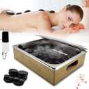 Hot Stones Massage Set, 16PCS Hot Stones Massager with Tray Bamboo Warmer, Temperature Control 86-167F, Electric Hot Stone Massage Set for Professional or Home Spa, Relaxing, Pain Relief