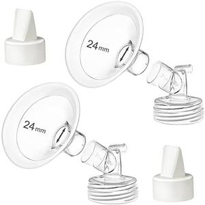 Pumpmom 24mm Flanges Compatible with Spectra S2 Spectra S1 9 Plus Synergy Gold Breastpumps Accessories, Replacement Breast Shield to Spectra Pump Parts and Spectra Flange