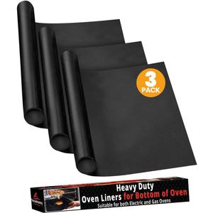 Heavy Duty Oven Liners for Bottom of Oven, Non Stick Teflon Liners for Electric or Gas Ranges, Reusable Mats for Electric Gas Microwave or Grill, BPA & PFOA Free Spill Guard, Kitchen Accessory