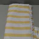 Yellow Stripe Tablecloth 70x120 Inch Sky Yellow and White Striped Fabric Table Cloth Polyester Waterproof Washable Rectangle Table Cover for Outdoor Indoor Kitchen Dining Room Decoration