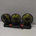 Portable 3-Head Car Cooling Fan - 2-Speed Adjustable, 360 Rotating, Cigarette Lighter Plug, Powerful Airflow for Vehicles, RVs, and SUVs