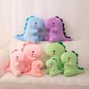 Plush Dinosaur Stuffed Animal, Cute Toys Anime Dinosaur Soft Throw Pillow Gift for Children Boys Girls Pink 10.8 inch