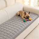 MEETSKY Couch Cover for 2 Cushion Couch, Non-Slip Grey Sofa Covers for Dog Washable Sofa Protector Pet Friendly Dog Mats for Couches Soft Furniture Covers, 27.6" x 70.9", Light Grey