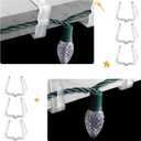 Marsui 50 Pcs Christmas Light Clips Small Outdoor Roof Gutters and Shingles Hooks 1 5/8 Inch Fascia Boards Hanger Plastic Holiday String Light Clips for Xmas Outside Decoration Fence Eave (White)