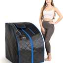 TopMaster Foldable Infrared Sauna, Portable Sauna for Home, Sauna Tent Sauna Box Portable, Indoor Portable Sauna with Foldable Chair, Wired Controller - Sauna Box for Home 1050W Power, Max 140F Black