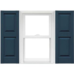 Mid America Raised Panel Vinyl Shutters (1 Pair) - 14.75 x 63, Classic Blue