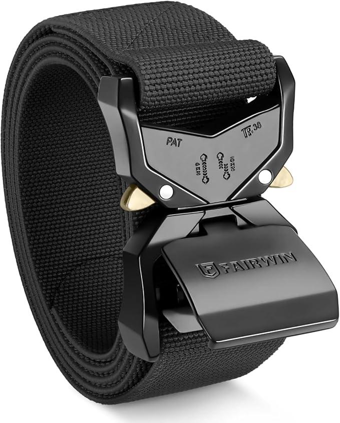 FAIRWIN Tactical Belt Men, 1.5" Nylon Web Military Hiking Rigger Work Belts with Heavy-Duty Quick-Release Buckle, Size: S (Waist 30"-36")