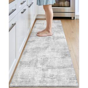 DEXI Kitchen Floor Mats Cushioned Anti Fatigue Runner, 23x86 Light Grey | Wide Standing Comfort, Waterproof Oil-proof, Memory Foam Padded for Front Sink Laundry