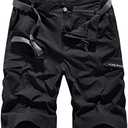 Quick Dry Cargo Hiking Strectchy Shorts Men's Outdoor Summer Causal Work Multi-Pocket Short (No Belt) XL