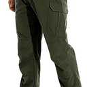 KFUBUO Men's Lightweight Ripstop Tactical Cargo Pants, Water Resistant Hiking Work Pants Relaxed Fit Black, 3XL