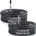 YUNSCM 2-PCS 700C Bike Tubes 700x18C/23C/25C 48mm/60mm Presta Valve 18/25-622 700C Bicycle Inner Tubes Compatible with 700x18C 700x23C 700x25C Bike Bicycle Tire Tubes with Levers