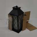 18" Solar Lanterns Outdoor Waterproof, Glass Solar Flickering Flame Lantern Large Hanging Solar Lantern Metal Decorative for Patio Garden Backyard Outside Tabletop Mothers Day Gifts Mom
