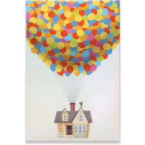 Open Road Brands Disney Pixar Up House and Balloons Gallery Wrapped Canvas Wall Decor - Large Up Canvas Wall Art for Kids' Bedroom, Nursery or Home Decor (Yellow), Size: 15.25" W X 22.875" H X 1" D