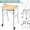 Medical king Walker Tray Table with Cup Holder Mobility Table Tray for Folding Walkers Foldable, Portable Multipurpose Bamboo Tray for Eating, Crafts, Laptops Medical Equipment Accessories - 21x16"