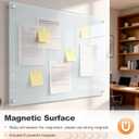 Dry Erase Board, 48'' x 36'' Magnetic Large Glass Whiteboard Frameless Wall Mounted Glass White Board for Office, School & Home with 1 Acrylic Marker Tray & 3 Strong Magnet