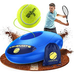 MOVEMATE Tennis-Trainer Set with Wilson Tennis Ball | Innovative Ball Game for Outdoors, in The Garden, in The Park for Children & Adults | Incl. Transport Bag & Exercise Videos
