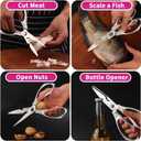 Heavy duty kitchen scissors 2-pack,High Stainless Steel sharp blade,Dishwasher safe meat scissors Cooking shear for Chicken Fish Meat Color RED