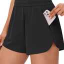 BMJL Black Shorts Women with Side Pockets 2.5" High Waisted Athletic Shorts for Women Breathable Yoga Shorts(S,Black) (Black, S)