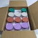 Hoa Kinh 10oz 12Pack Overnight Oats Jars with Lids, Leak Proof Small Jars for Overnight Oats, Cereal, Clear Empty Glass Jar with Lids for Kitchen(Red, Green, Purple and White)