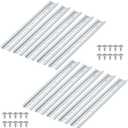 10 Piece Aluminum DIN Rails, 12 Inches Long, 35mm Wide, 7.5mm High, Top Hat Slotted DIN Rail with RoHS, Extra Premium Screws Included for Hardware Components Mounting