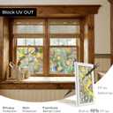 3D Stained Glass Window Film, Decorative Window Privacy Film for Bathroom,Front Door,Home, Sun Blocking Heat Control,Static Cling, Moonlight Tulip, 23.6inch x 35.4inch