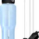 SENDESTAR Water Bottle,Wide Mouth Stainless Steel Vacuum Insulated Double Wall Keep Liquids Cold or Hot All Day,Sweat Proof Sport Design,Fit Car Cup Holder,Buling Buling Blue,40 Ounces