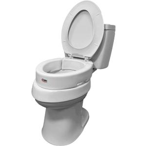 Carex Hinged Round Raised Toilet Seat Riser, Adds 3.5 Inches of Height, 300 lbs Capacity, Elevating and Raising Seat for Elderly and Handicap, Universal, Slip-Resistant, White