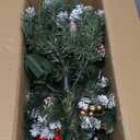 Set of 2 Pre-lit Artificial Christmas Trees with 60 Multi-Color LED Lights, Golden & Red Berries, Cones, Battery Operated Lighted Front Porch Urn Filler Outdoor Christmas Decorations