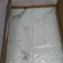 JAMBALAY Tempered Glass Cutting Board for Kitchen 12"x 16" White Glass Cutting Board with Design, Marble Chopping Board with Non-Slip Foot, Heat & Shatter Resistant, Dishwasher Safe