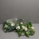 2 Pack 5.91Ft Artificial Eucalyptus Flower Garland with White Roses, Fake Flowers Greenery Garland Flower Vines for Wedding Party Mantle Table Runner Spring Home Decor (2PCS,White)