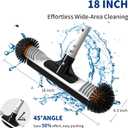 YASHINE 18" Pool Brush Head with Round Ends, Heavy Duty Pool Cleaning Brush for Inground & Above Ground Pool Walls, Tiles & Floors, Durable Handle & Nylon Bristles (Black Orange)