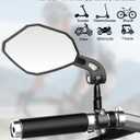 Adjustable Handlebar Bike Mirror- Anti-Slip Pads & Installation Wrench, 360° Rotatable HD Shatterproof Glass Electric Bike Mirrors, Fit for Mountain/E-Bikes/Road Bikes (1 Pair)