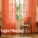 Orange Sheer Curtains 84 Inch Length Pinch Pleated Semi Voile Sheer Curtains for Bedroom Living Room Soft Touch Light Filtering Drapes(Mandarin Orange, 42 W x 84 L, 2 Panels)