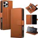 Shieldtop Compatible with iPhone 16 Pro Wallet Case with Card Holder,Women Men RFID Blocking PU Leather Folio Flip TPU Protective Cover Credit Card Slots,Phone Case for Apple 16 Pro 6.3",Light Brown