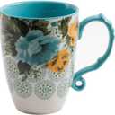 The Pioneer Woman Rose Shadow 24-Ounce Floral Jumbo Latte Mug