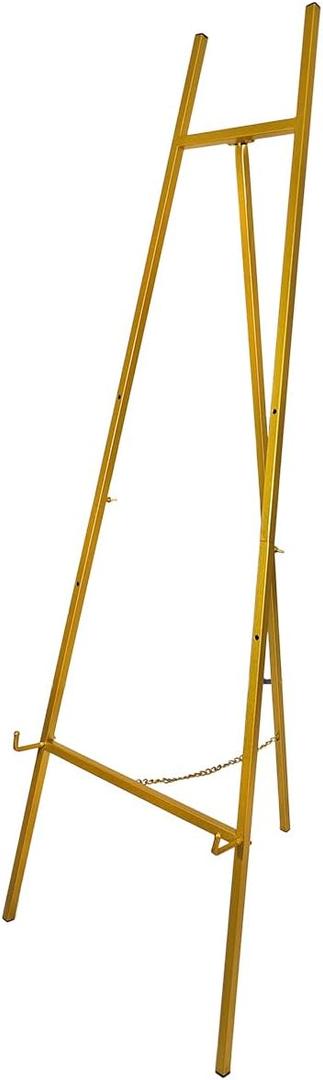 SULIANG Metal Easel Stand with Chain Support for Mirror, Iron Floor Easels for Display Wedding Sign, 58 Inch Adjustable Arts & Crafts Easels, (Gold)
