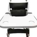 Wheelchair Tray Table with Cup Holder, Removable Lap Tray, Portable Wheelchair Desk Accessories for Eating, Reading, Resting, Fits Width of Armrests of 16" - 20", Gray