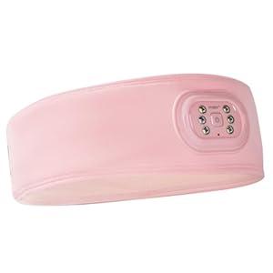 LED Sweat Headband - IVYWNT Wicking Headband with a Rechargeable Light Built-in, Non-Slip Sports Sweatband with Reflective Logo, Adjustable Closure and 3-Brightness Headlamp (Rose Quartz)