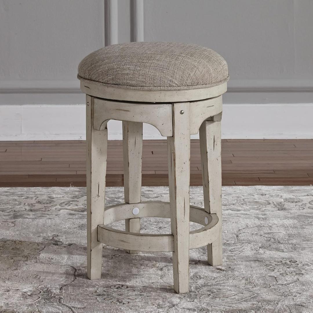 Liberty Furniture Industries Morgan Creek Console Swivel Stool, W17 x D17 x H25, White