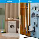 PATIKIL Broom and Mop Holder, 12 Pack Wall Mounted Stainless Steel Mop Hanger Heavy Garden Tool Organizer Rack Hanging Clips with Screws for Home Garage, Black