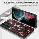 ZIYE Magnetic Case for Samsung Galaxy S22 Ultra 6.8 Inch [Compatible with MagSafe] Hard PC and Soft TPU Case with Cherry Pink Bows Anti-Scratch Shockproof Protection Phone Cover for Women