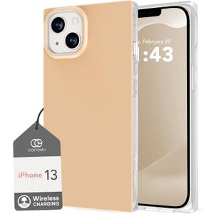 Cocomii - Rectangle Case Compatible with iPhone 13/iPhone 14 - Solid Color, Fashionable Hues, Glossy, Women Girls Men, Protective Phone Case for iPhone 13/14 6.1 inch, Nude
