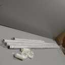 White Tension Curtain Rod 51-165In, Long Adjustable Tension Rods No Drilling for Window or Bathroom, Outdoor Curtain Rods for Patio, Easy to Install, Never Rust, Rod Diameter 1.26 Inches-White