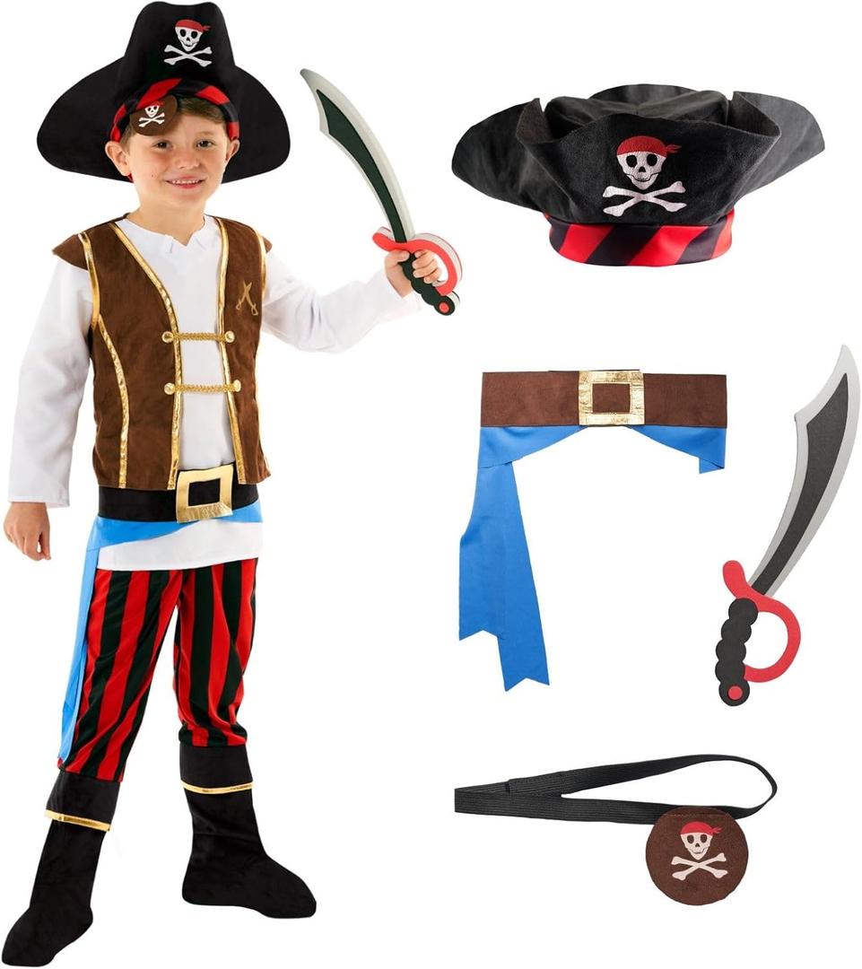 Morph Kids Pirate Outfit - Boys & Girls Pirate Costume (10-12 Years) L